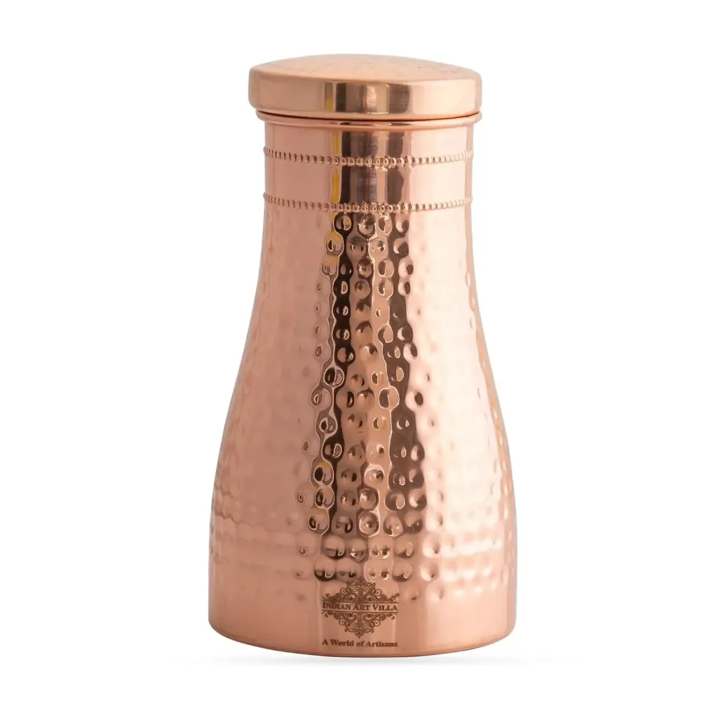 Copper Jar Antique for storing water | Pure 100 % Copper | 1ltr (Shining)