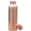 Large Hammered Copper Water Bottle – Ayurvedic Pure Copper Vessel for Hydration & Health Benefits