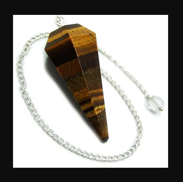 Crystal Tiger Eye Cone Shaped Pendulum | Healing & Dowsing