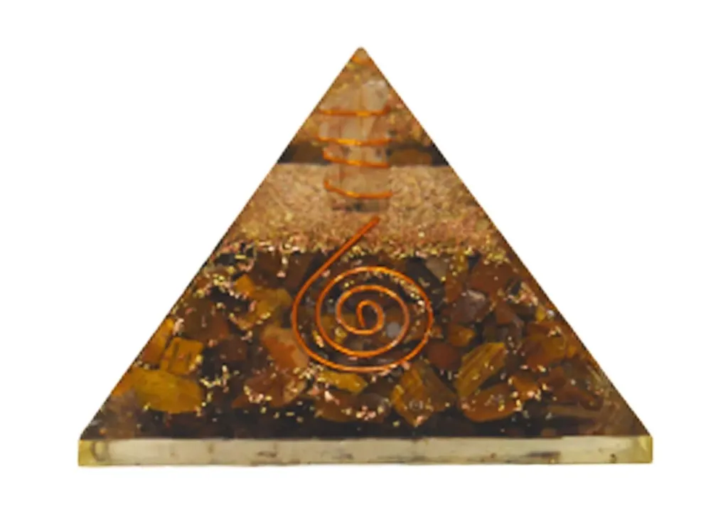 Tiger Eye Orgone Pyramid - 2 Inch