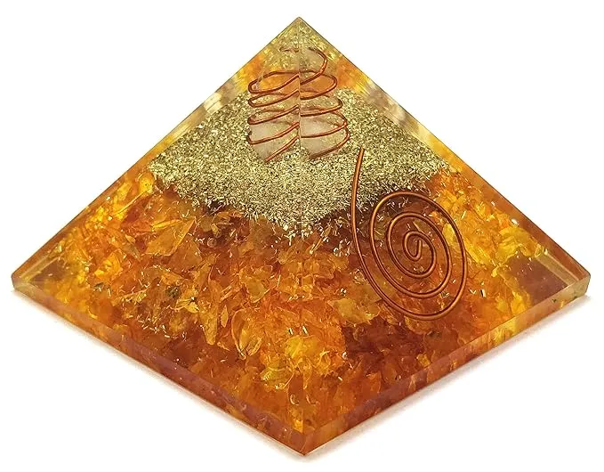 Orange Carnelian Orgone Pyramid - 2 Inch