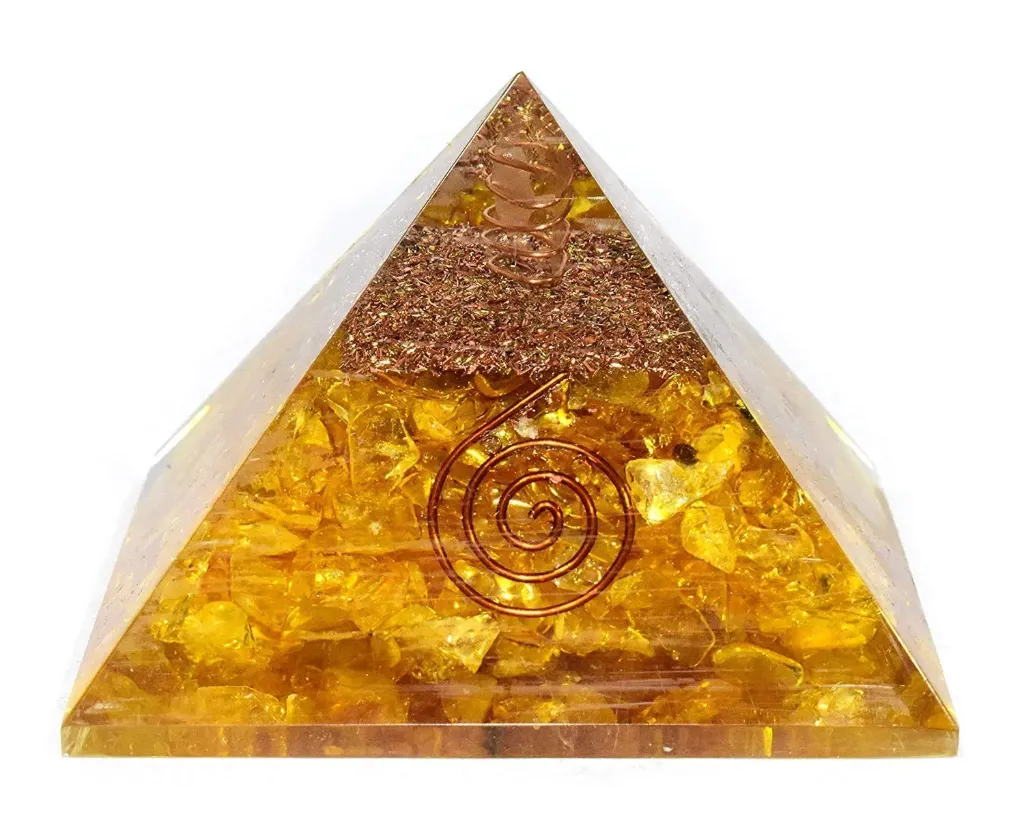 Yellow Citrine Orgone Pyramid - 2 inch