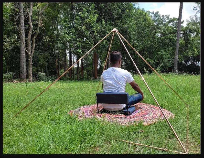 Giza Meditation Pyramid 6 feet Base with 5 corner connectors and 8 main pipes (Deluxe)